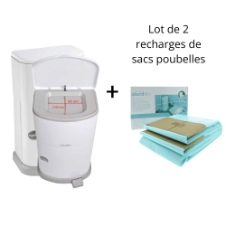 Poubelle à couches 41 litres + 2 recharges de sac - Janibell Identités - 1